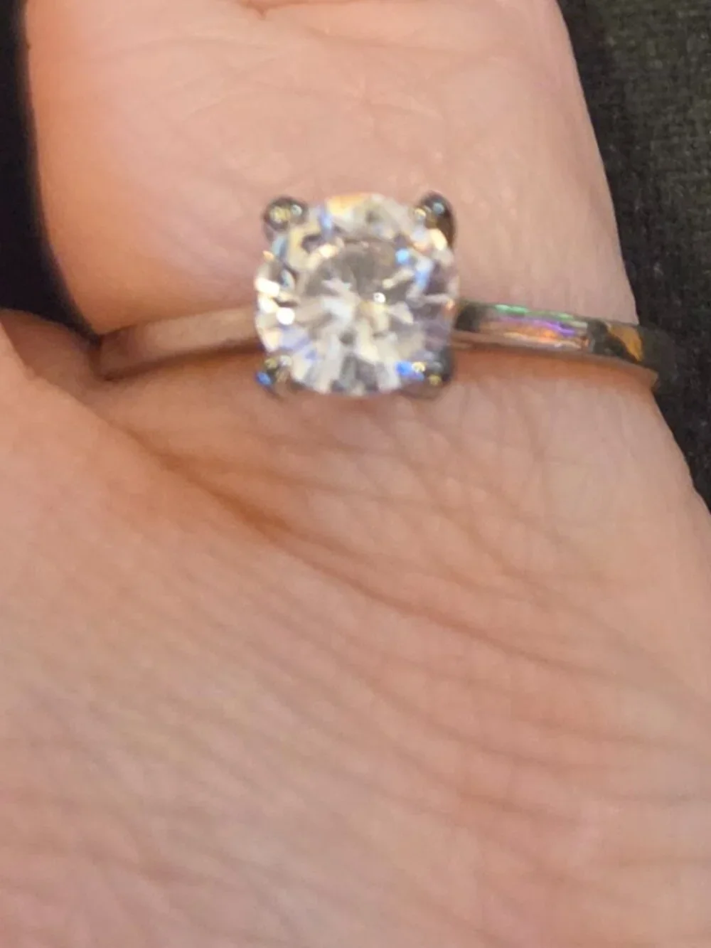 Vintage Sterling Solitaire CZ Ring inscribed GM 925 CN GORGEOUS! LQQK!